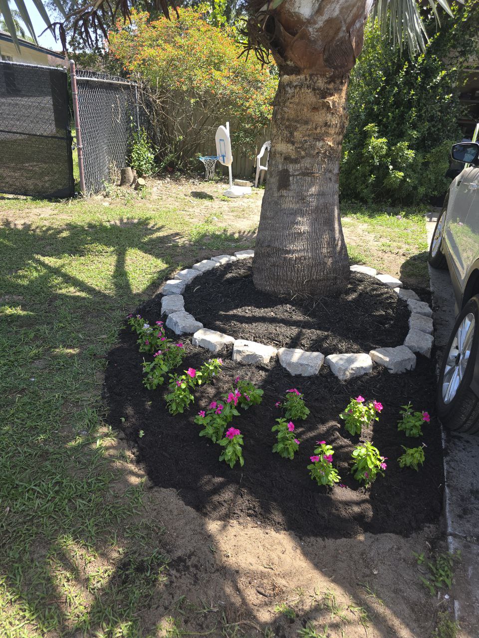 Mulching, flower bed 
